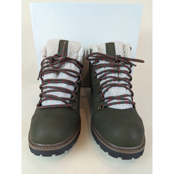 Sun Stone Glenn Winter Boots Mens 11 M Olive Faux Fur Trimmed Lace Up Shoes NWB - Picture 5 of 10